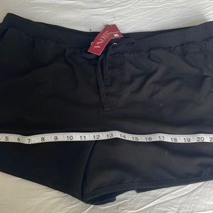 Brand new swim short, elastic tie waist, pockets, Black, XL